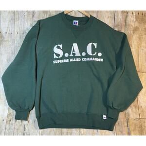 Vintage Russell Athletic Sweatshirt Mens Large Green USA Crewneck V Stitch 90s